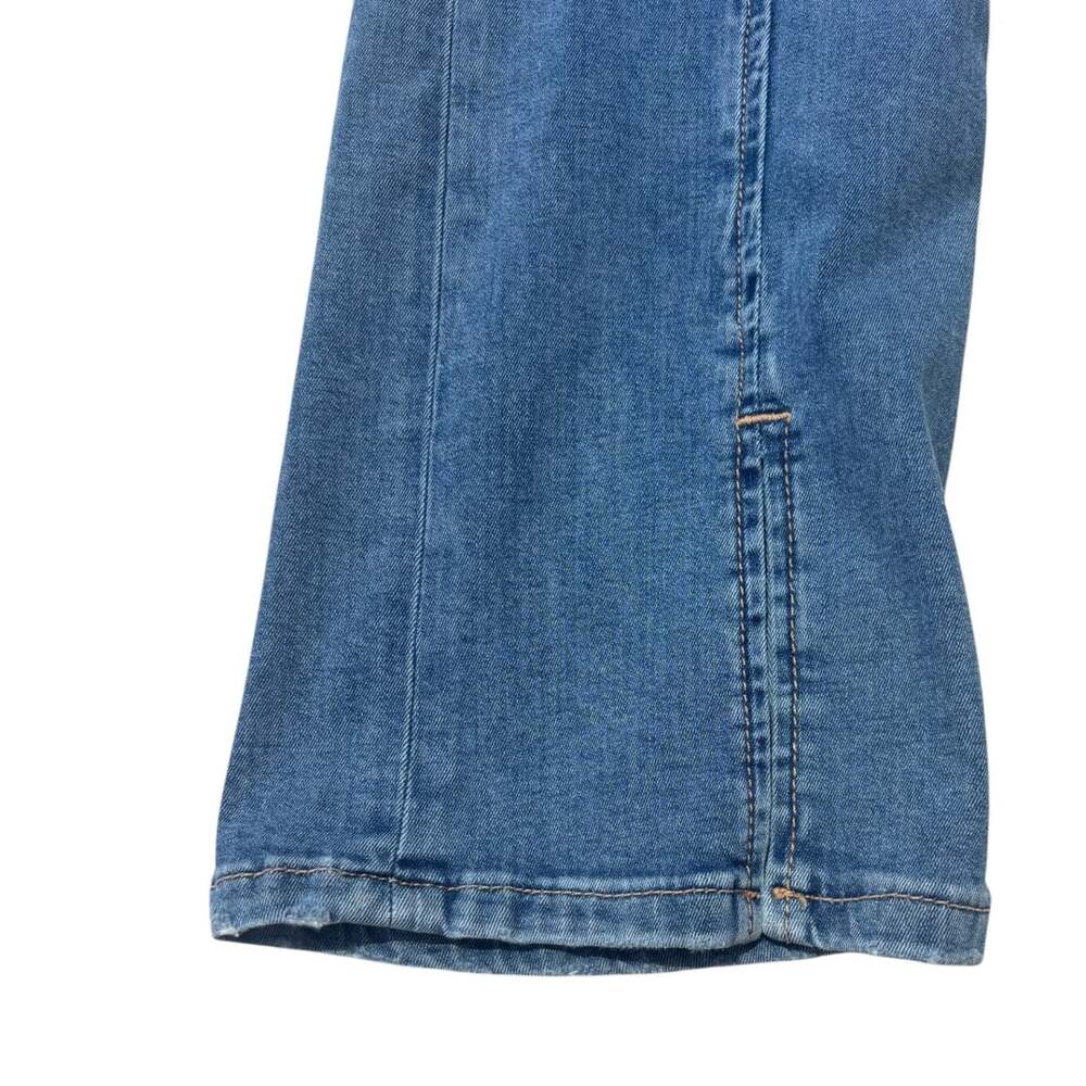 Free People We the Free Flare Jeans Front Pintuck Seam Blue Size 26 Mid Rise - Picture 8 of 16